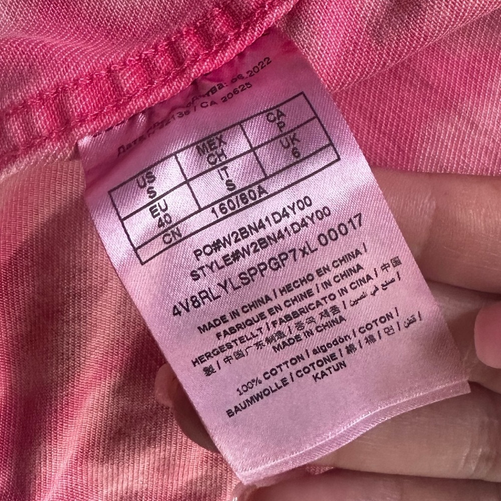 Rare💕Oversized jacket Guess Pink Tie Dye denim jacket y2k bling jacket Banksy - Picture 14 of 17